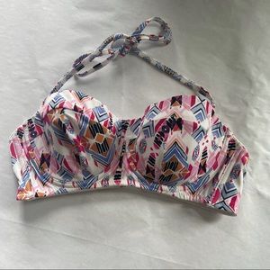 ASOS geo tribal print bandeau bikini top 36DD/E